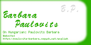 barbara paulovits business card